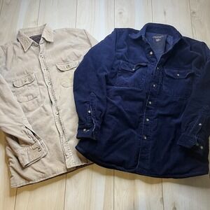 Chesterfield Flannel/ Quilted Lined Thick Corduroy Shacket Mens Small Lot Of 2